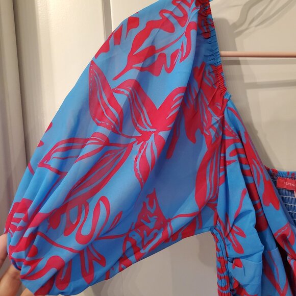 Flying Tomato Floral Print Stretch Smock Back Dress-Sz Small - Picture 6 of 9